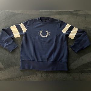 Fred perry blue crew neck and white sweater size medium